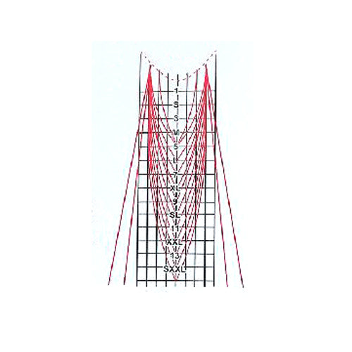 Stiletto Nail forms create flawless nail extensions with stiletto grid lines on each form to ensure precise and uniform length and width. 500 pieces per roll