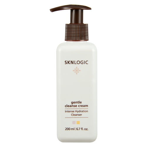 SKN Logic Gentle Cleanse Cream in 200ml pump bottle is a gentle, pH balanced, soap-free, creamy cleanser that cleanses without disrupting the skin’s moisture barrier