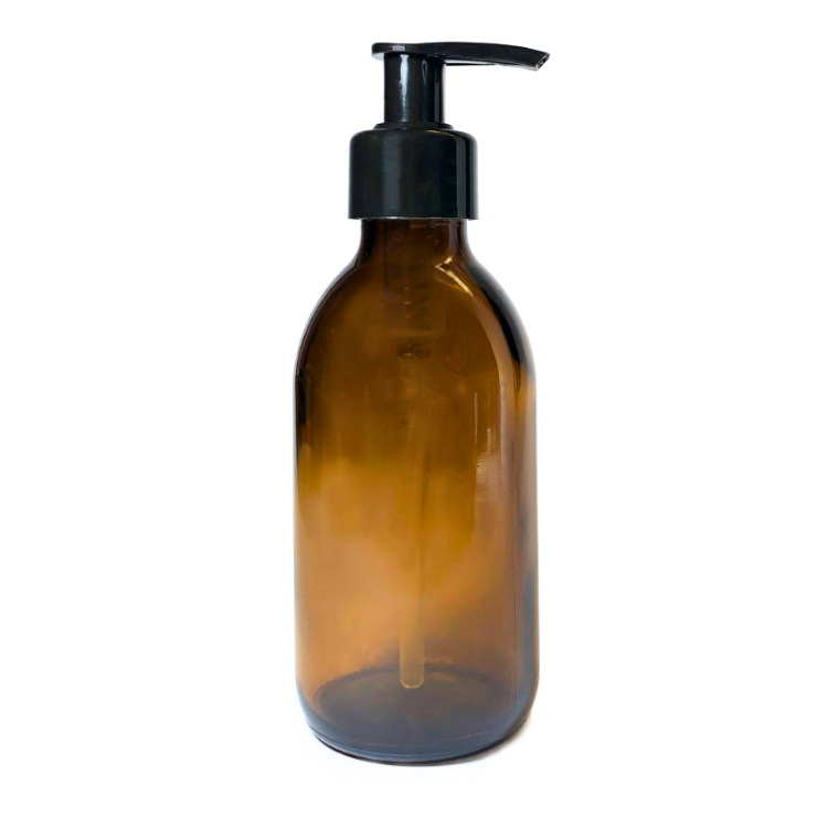 Glass Amber Bottle with Pump
