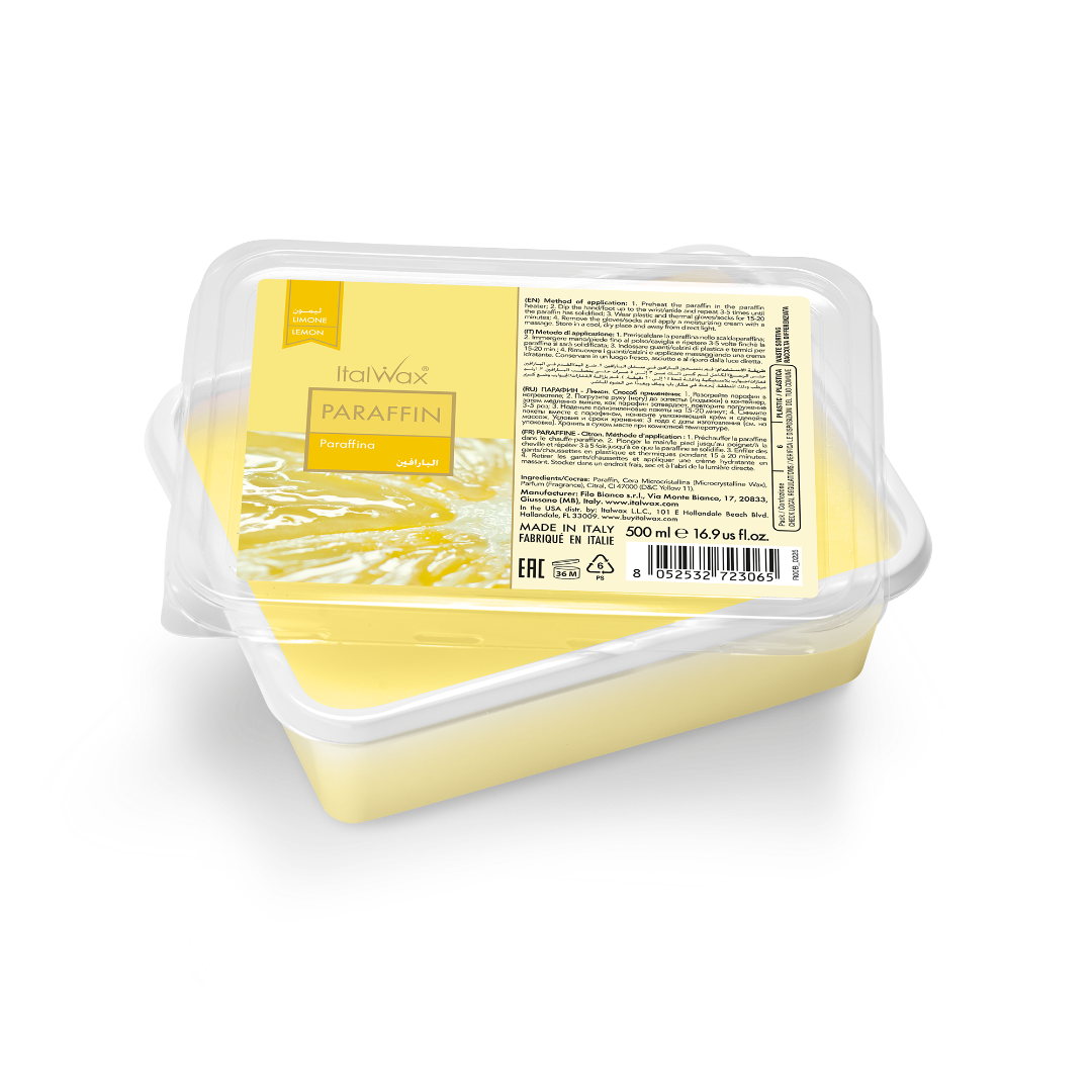 Italwax paraffin wax for professional hand and foot treatments, available in a variety of colours and fragrances.